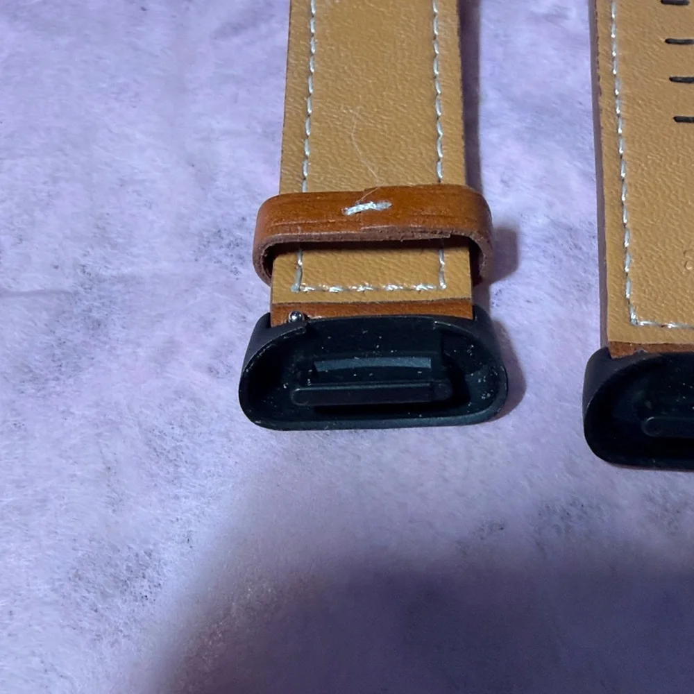 Brown Leather Watch Band for Fitbit